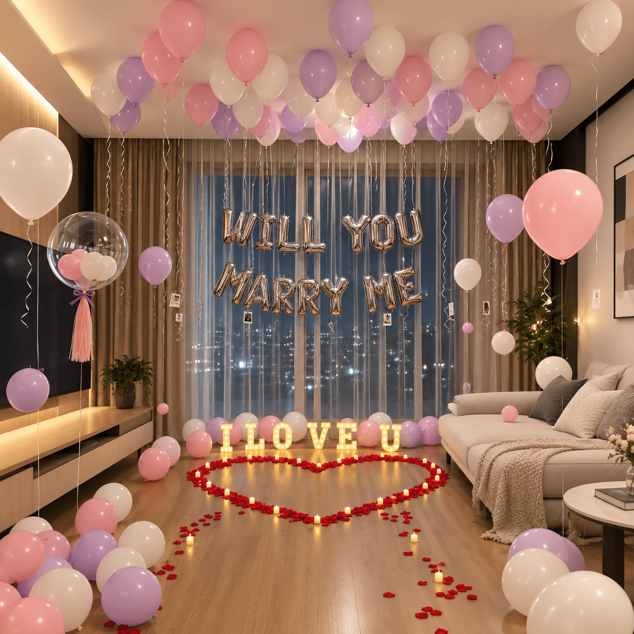 Marriage proposal balloon decoration in Penang