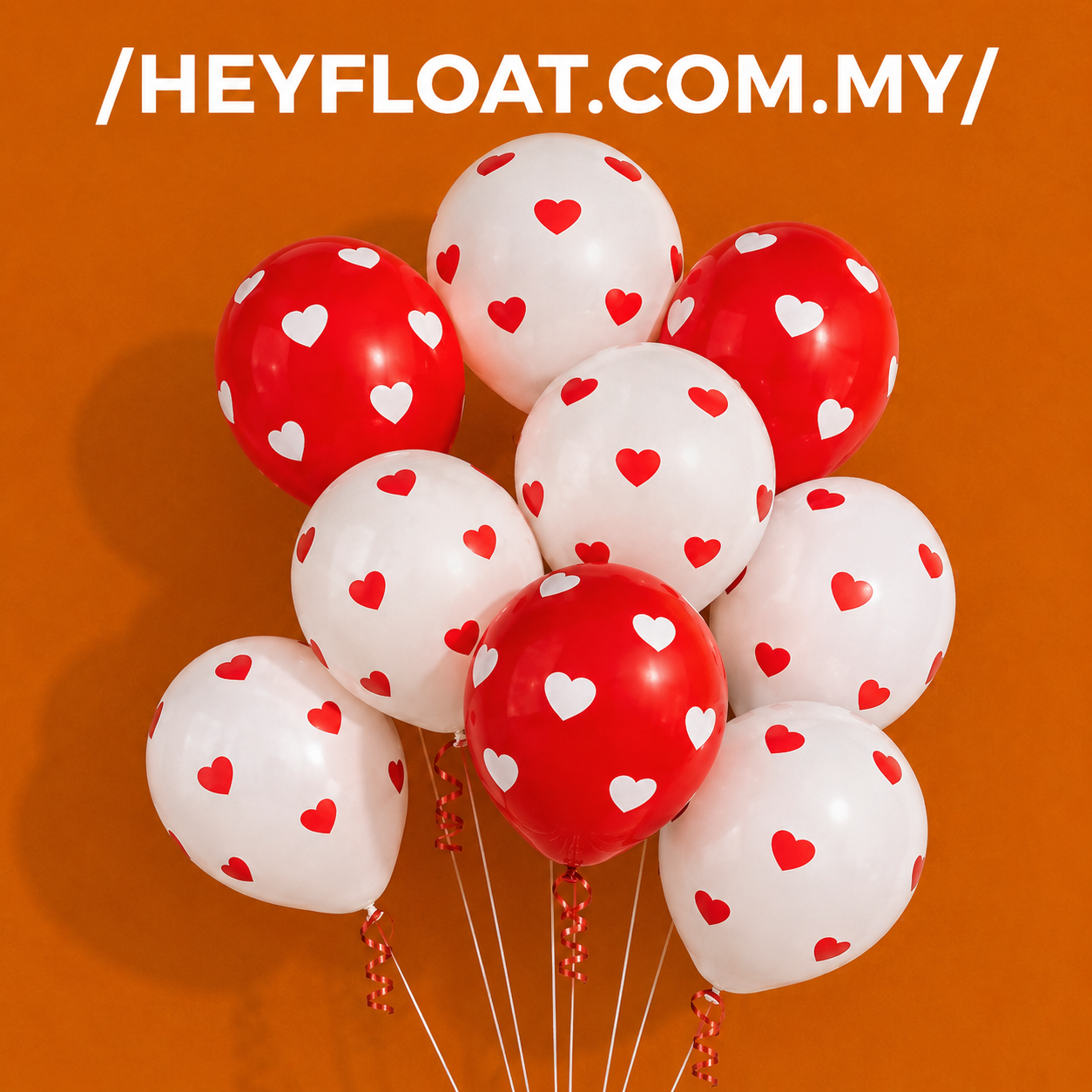 12 Inch Heart Print Latex Balloon with Helium for Anniversary Proposal Wedding Decoration Malaysia