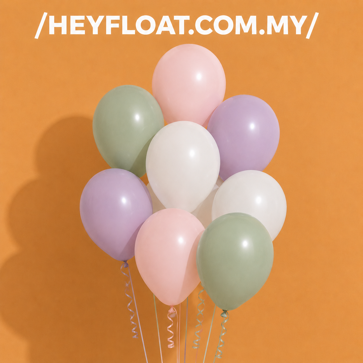 12 inch retro pastel latex helium balloons in macaron colours for birthday parties and event decorations in Penang, Malaysia.