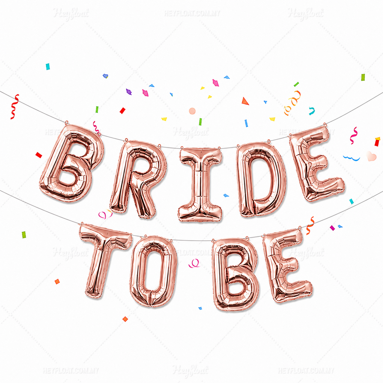 16 Inch BRIDE TO BE Letter Foil Balloon Banner Set Air Filled Bridal Shower Decoration Malaysia ROSE GOLD