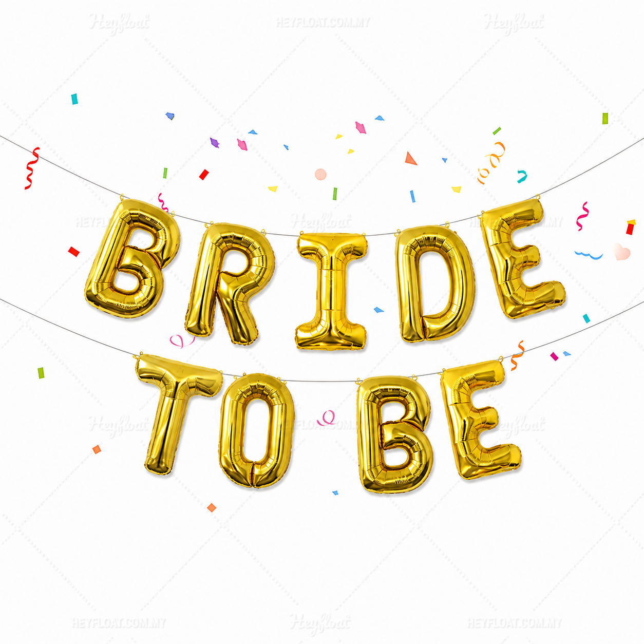 16 Inch BRIDE TO BE Letter Foil Balloon Banner Set Air Filled Bridal Shower Decoration Malaysia GOLD
