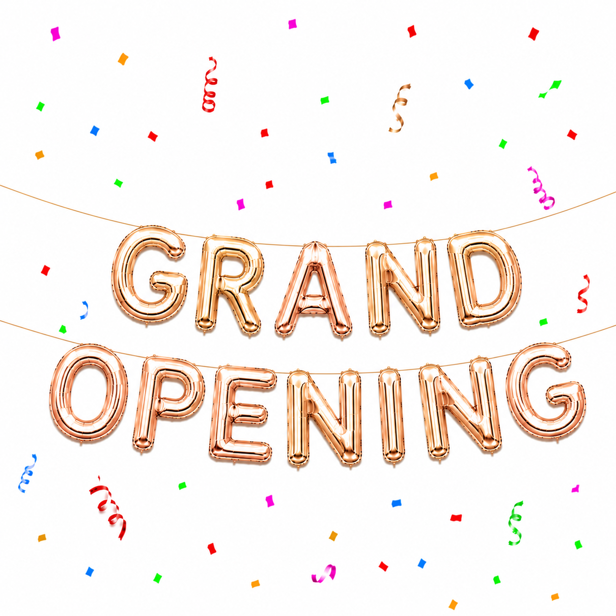 16 Inch GRAND OPENING Letter Foil Balloon Banner Set Air Filled Grand Opening Decoration Malaysia - Rose Gold