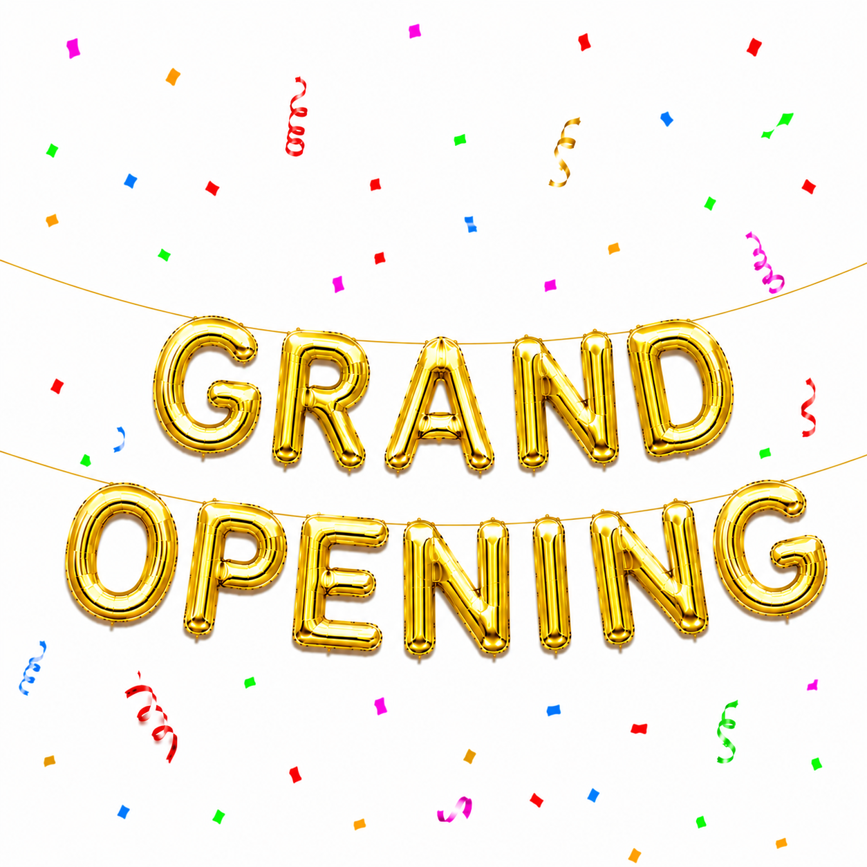 16 Inch GRAND OPENING Letter Foil Balloon Banner Set Air Filled Grand Opening Decoration Malaysia - Gold