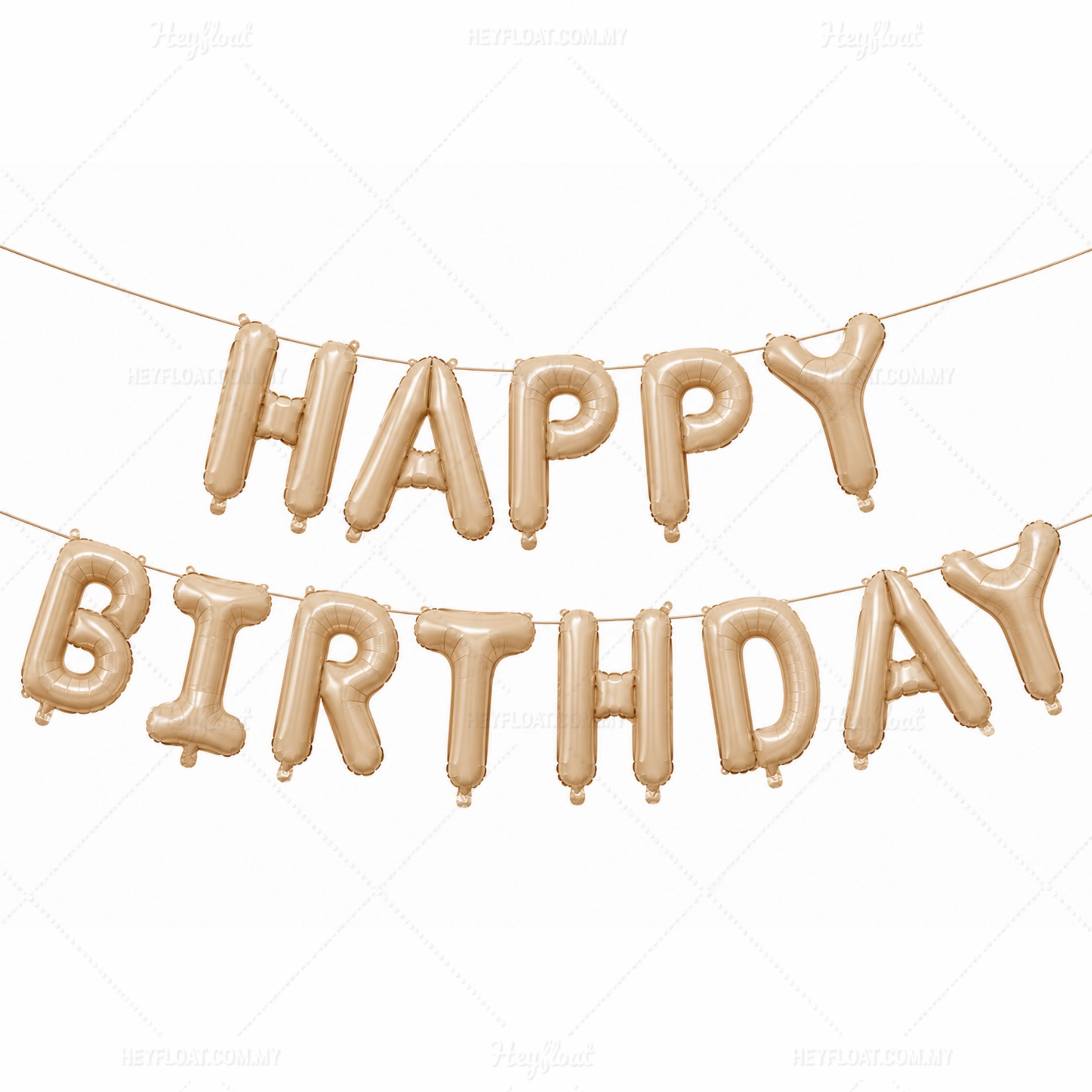 16 Inch HAPPY BIRTHDAY Letter Foil Balloon Banner Set CARAMEL Air Filled Birthday Decoration Malaysia