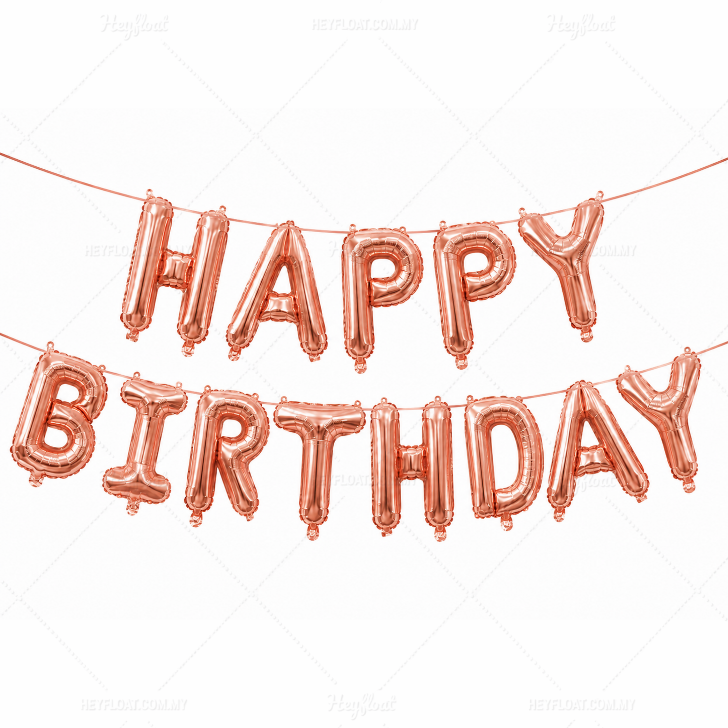 16 Inch HAPPY BIRTHDAY Letter Foil Balloon Banner Set ROSE GOLD Air Filled Birthday Decoration Malaysia