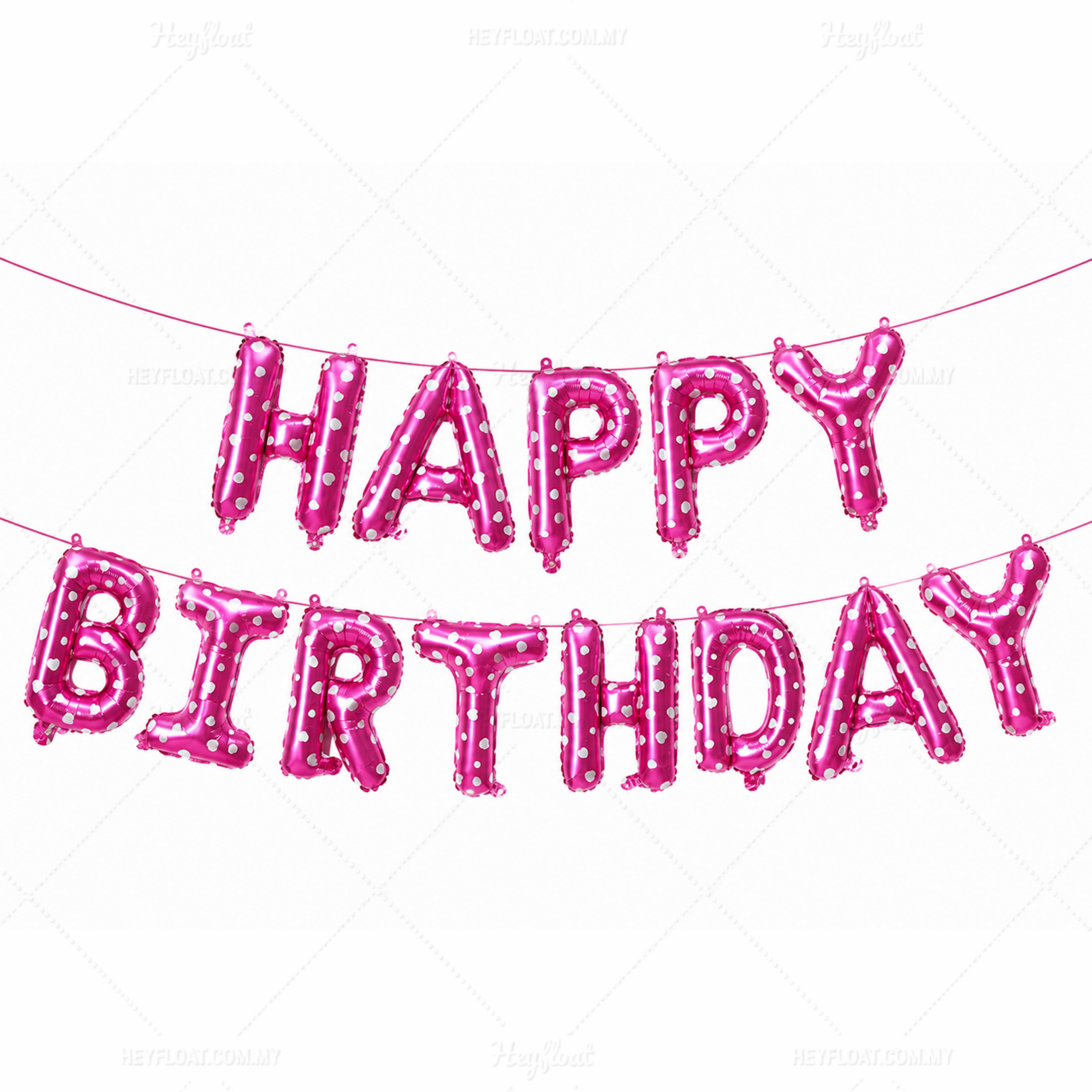 16 Inch HAPPY BIRTHDAY Letter Foil Balloon Banner Set PRINTED PINK Air Filled Birthday Decoration Malaysia