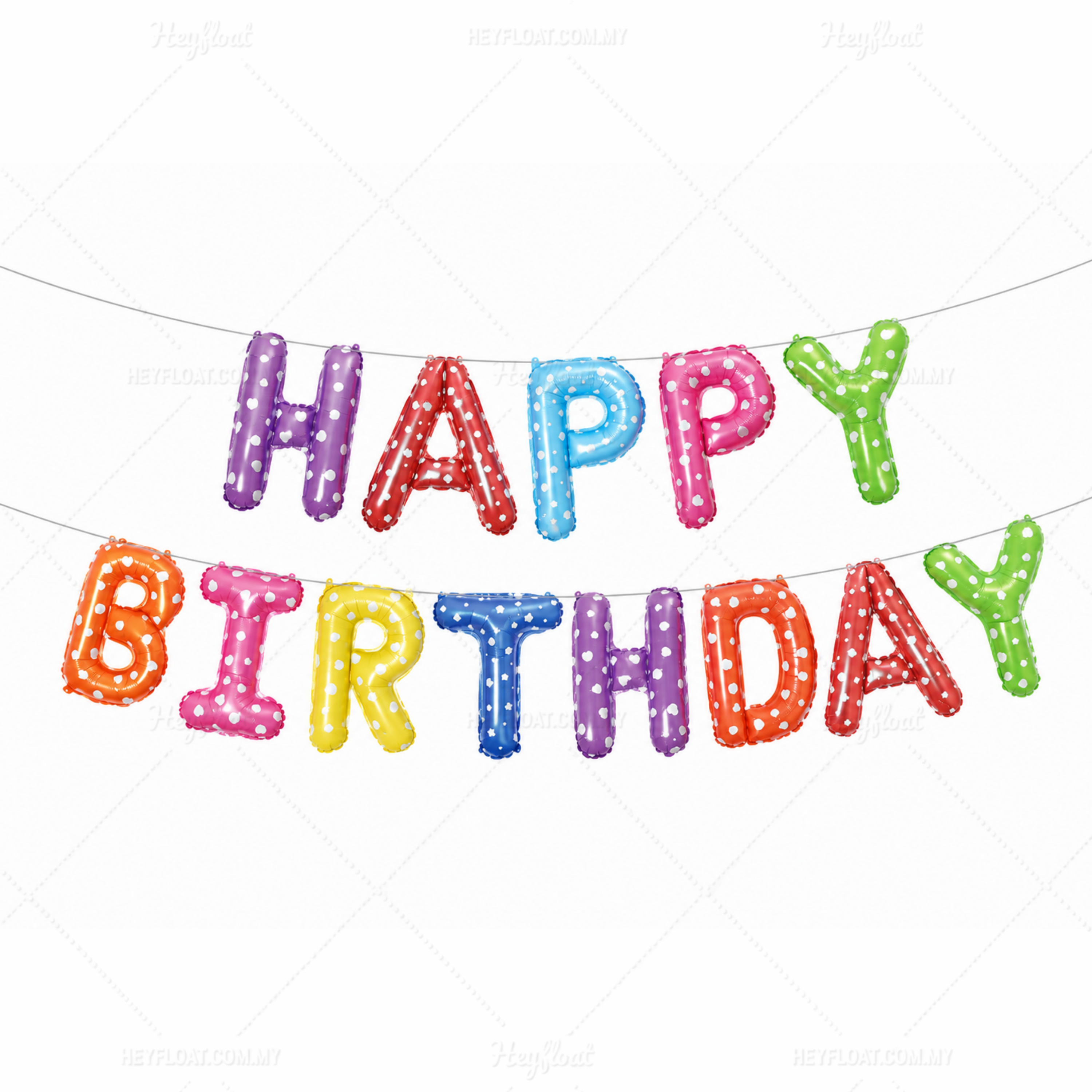 16 Inch HAPPY BIRTHDAY Letter Foil Balloon Banner Set COLORFUL Air Filled Birthday Decoration Malaysia