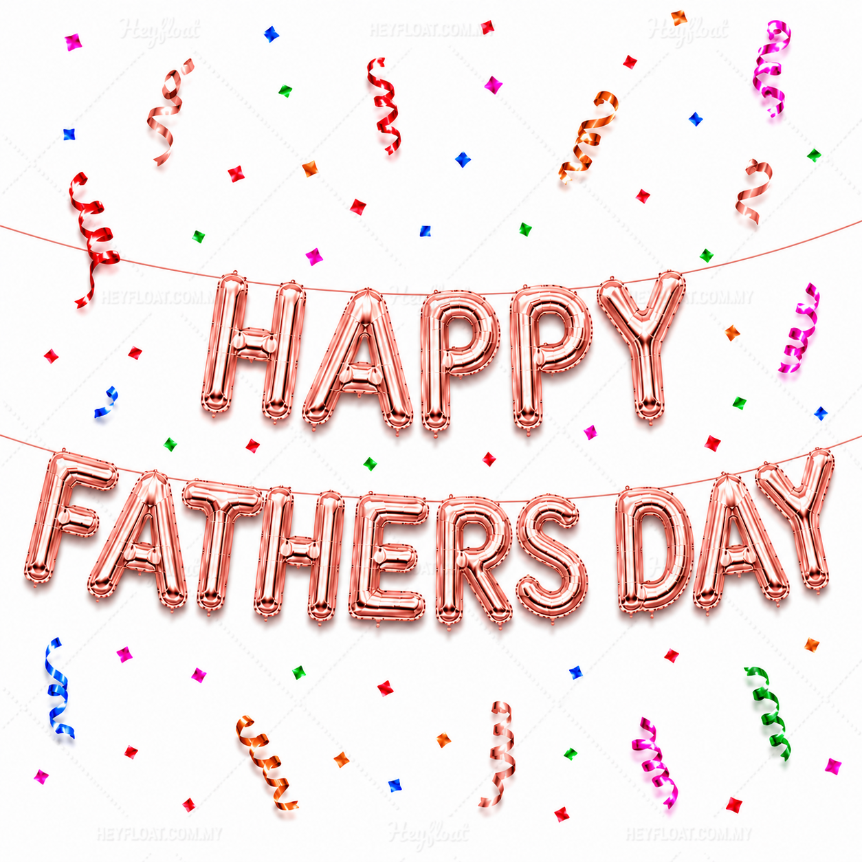 16 Inch HAPPY FATHERS DAY Letter Foil Balloon Banner Set Air Filled Fathers Day Decoration Malaysia - Rose Gold