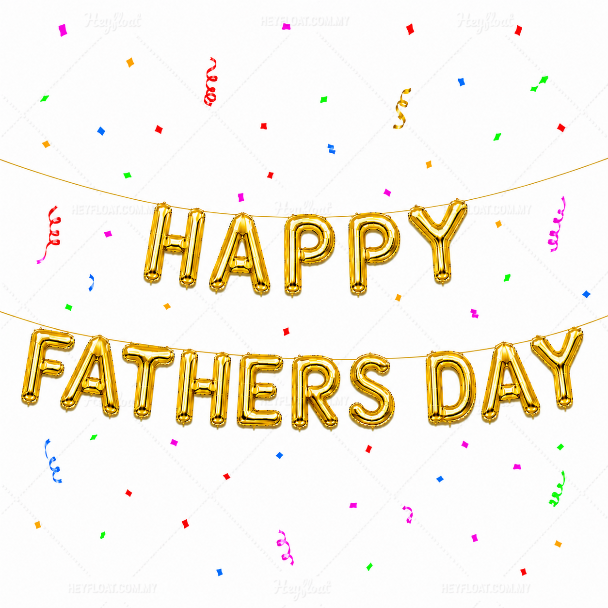 16 Inch HAPPY FATHERS DAY Letter Foil Balloon Banner Set Air Filled Fathers Day Decoration Malaysia - Gold