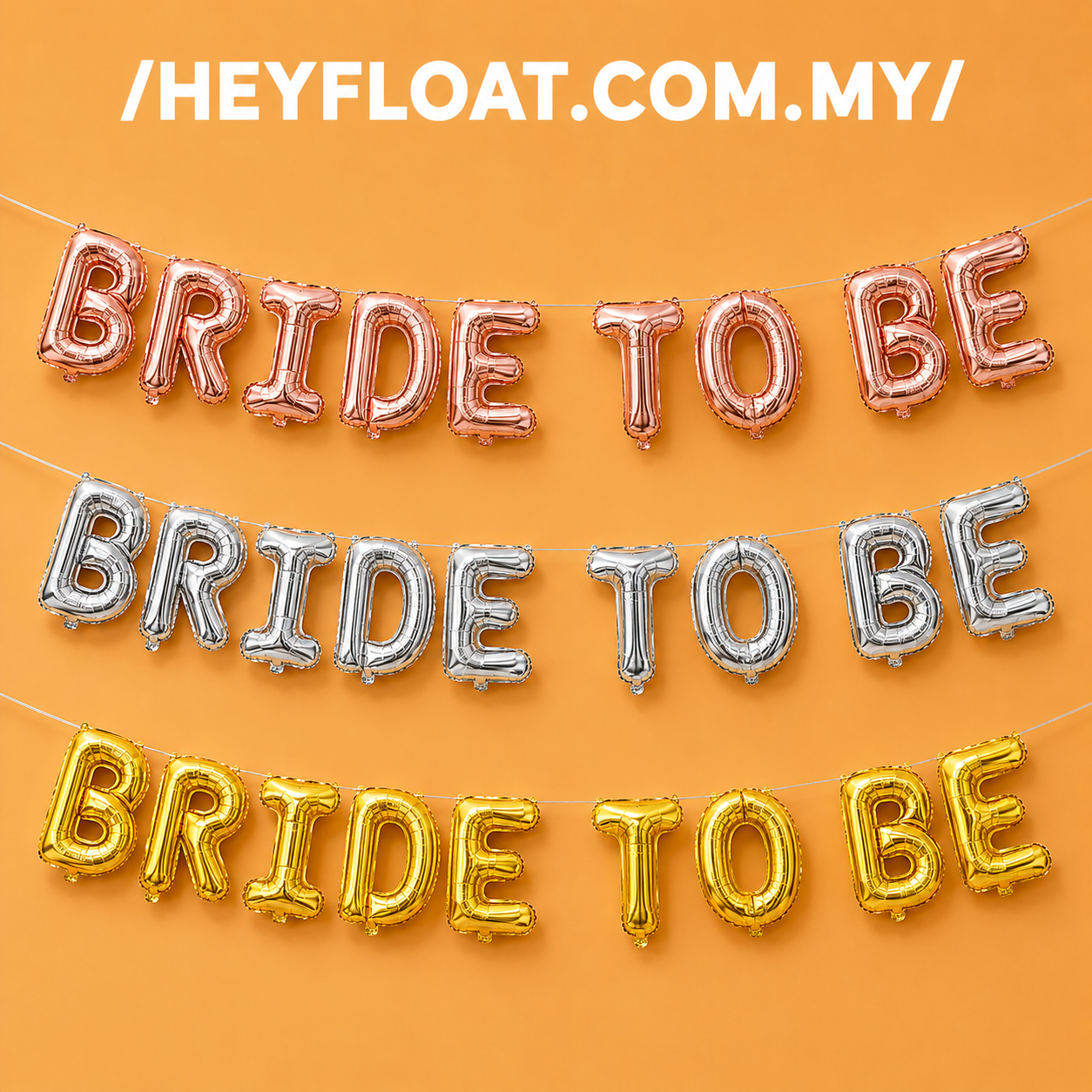 16" BRIDE TO BE letter foil balloon banner for bridal shower and bachelorette party decoration in Penang