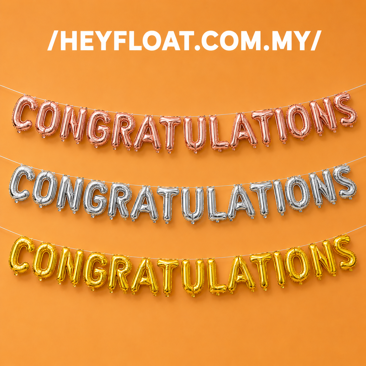 16" CONGRATULATIONS foil balloon banner for graduation parties and milestone celebrations in Penang