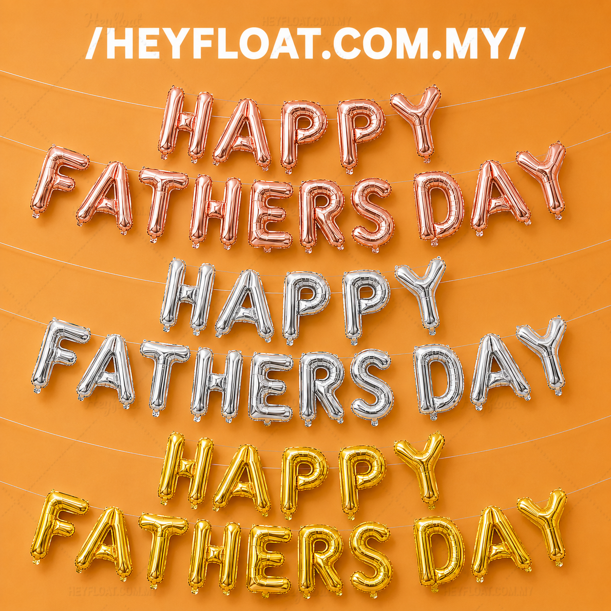 16" HAPPY FATHERS DAY letter foil balloon banner for Father's Day celebration in Penang