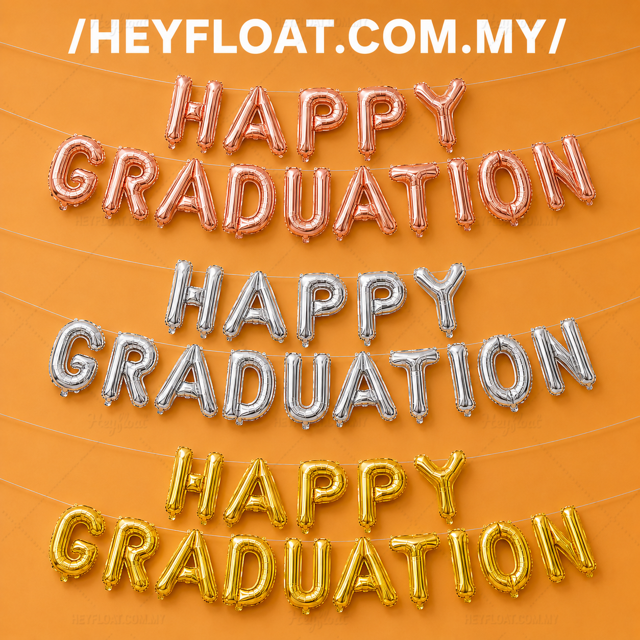 16" HAPPY GRADUATION letter foil balloon banner for graduation party and convocation decoration in Penang