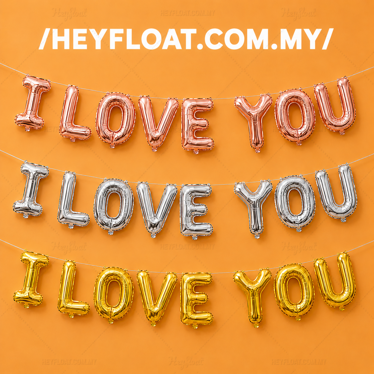 16" I LOVE YOU letter foil balloon banner for romantic celebrations and anniversary decor in Penang