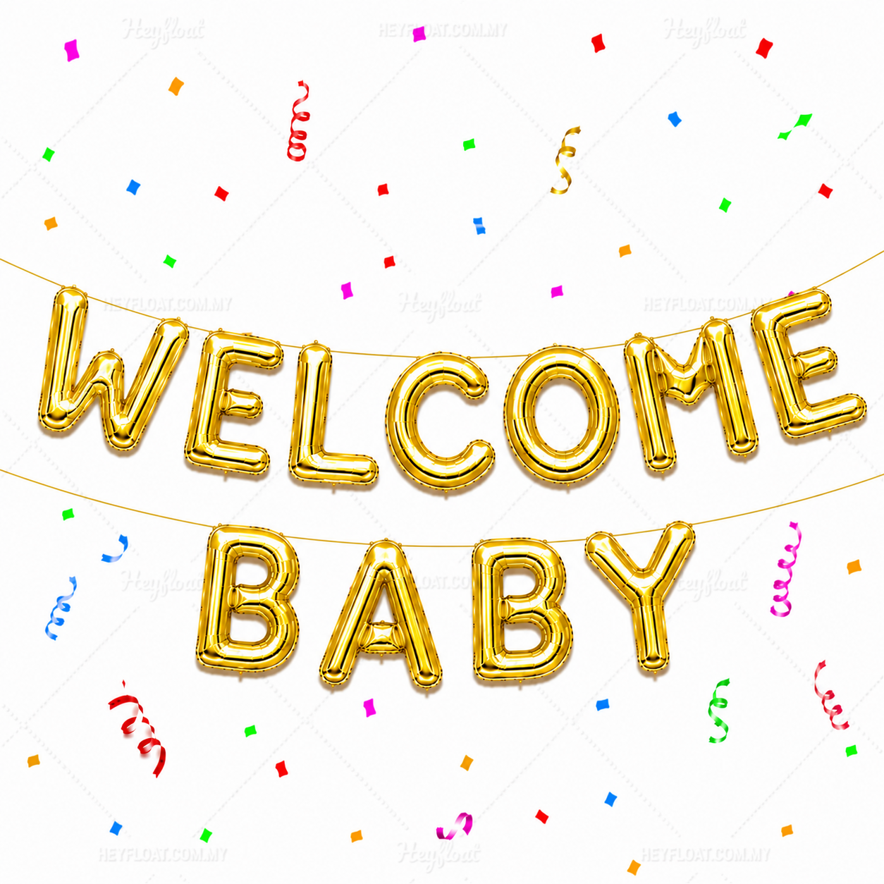 16" WELCOME BABY Letter Foil Balloon Banner Set (Air-Filled)