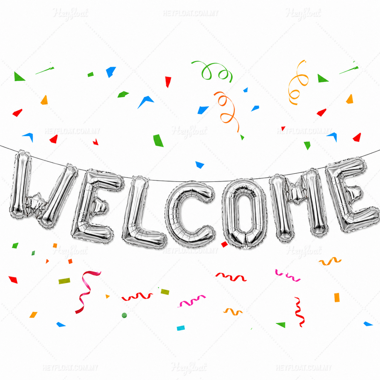 16 Inch WELCOME BABY Letter Foil Balloon Banner Set Air Filled Baby Shower Decoration Malaysia - SILVER