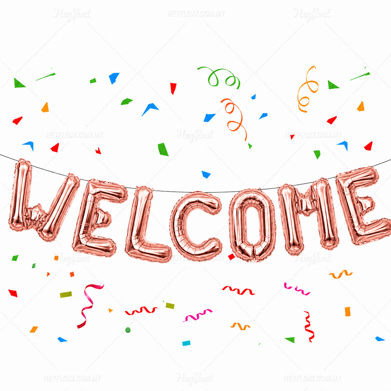 16 Inch WELCOME BABY Letter Foil Balloon Banner Set Air Filled Baby Shower Decoration Malaysia - ROSE GOLD