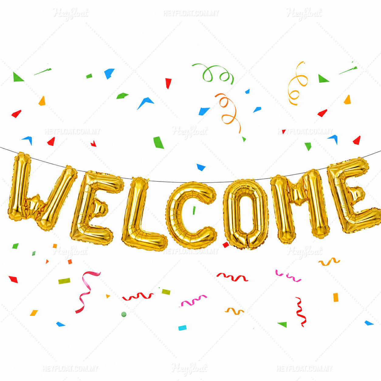16 Inch WELCOME BABY Letter Foil Balloon Banner Set Air Filled Baby Shower Decoration Malaysia - GOLD