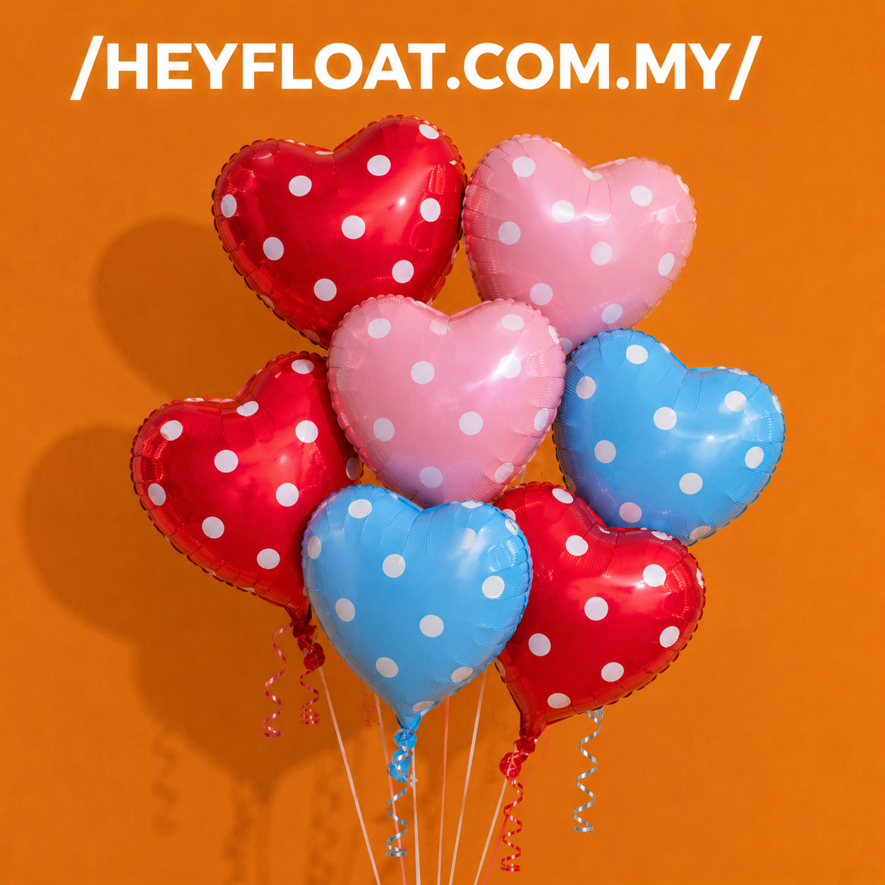 17 Inch Polka Dot Heart Foil Balloon with Helium for Birthday Anniversary Proposal Decoration Malaysia - Random Color