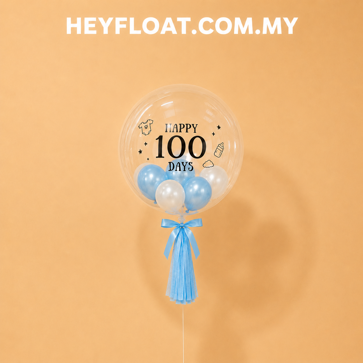 18" Baby Blue Bubble Balloon for 100 Days baby celebration Malaysia