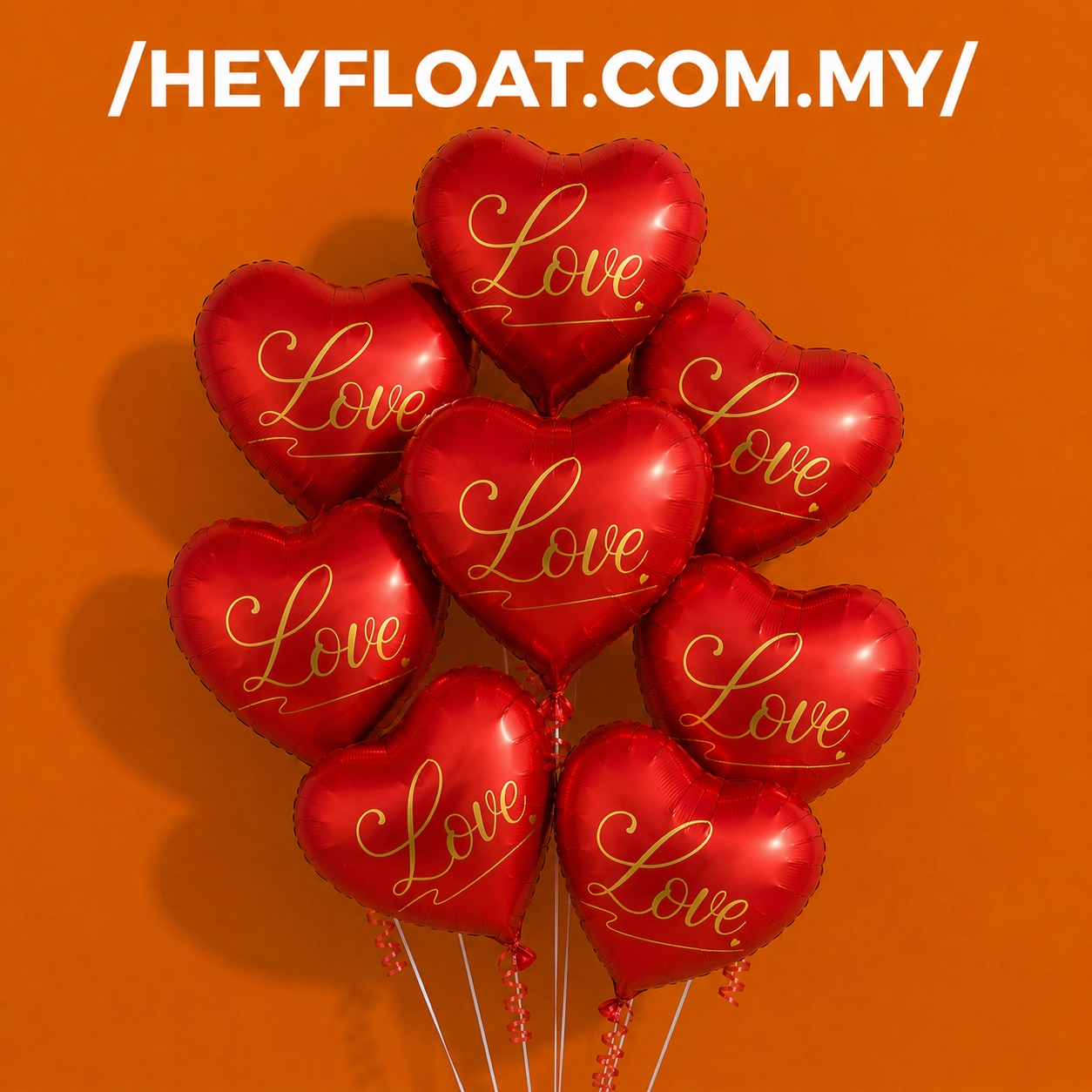 18 Inch LOVE Script Heart Foil Balloon with Helium for Anniversary Proposal Wedding Decoration Malaysia Red Color
