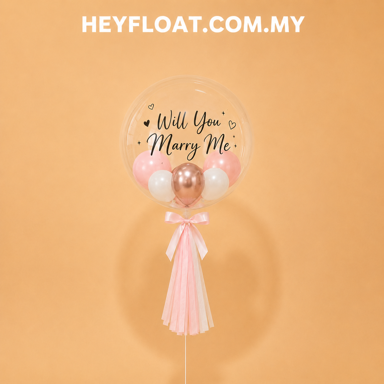 18" Will You Marry Me pink bubble balloon for proposal Malaysia