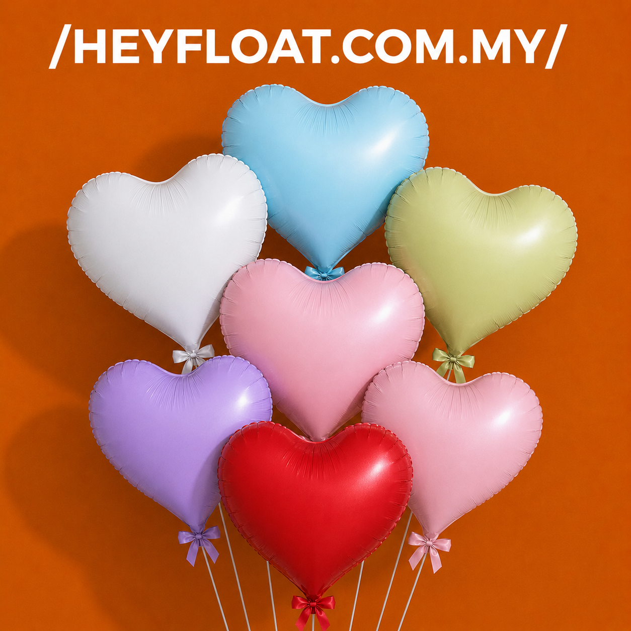 20" Korean wide heart foil helium balloon for romantic birthdays and anniversary surprises in Penang