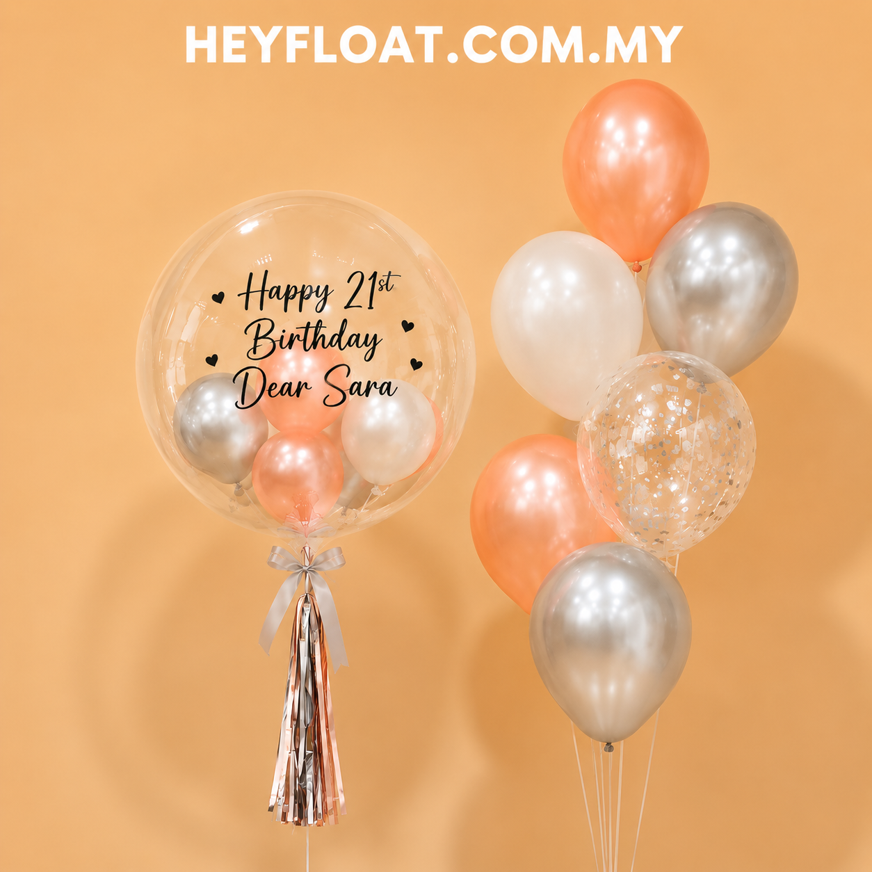 24 Inch Aurora Bubble Balloon Bunch Helium Air for Birthday Celebration Malaysia - SINGLE