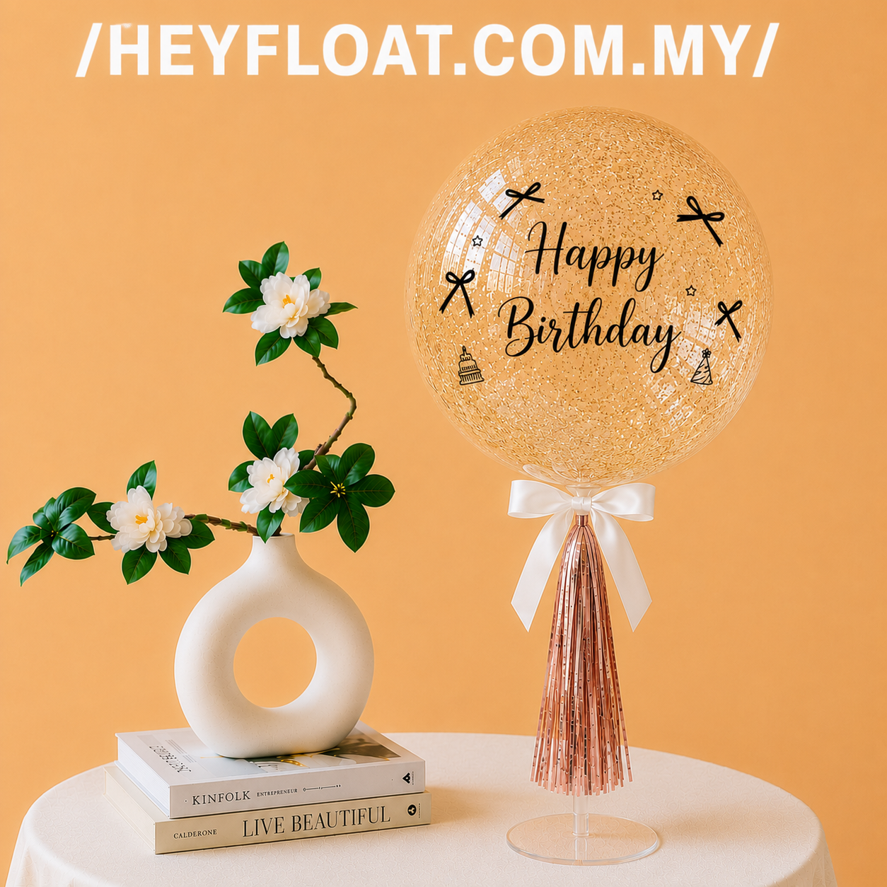 24 Inch Classic Glitter Bubble Balloon Table Stand Air Filled for Birthday Party Decoration Malaysia 1