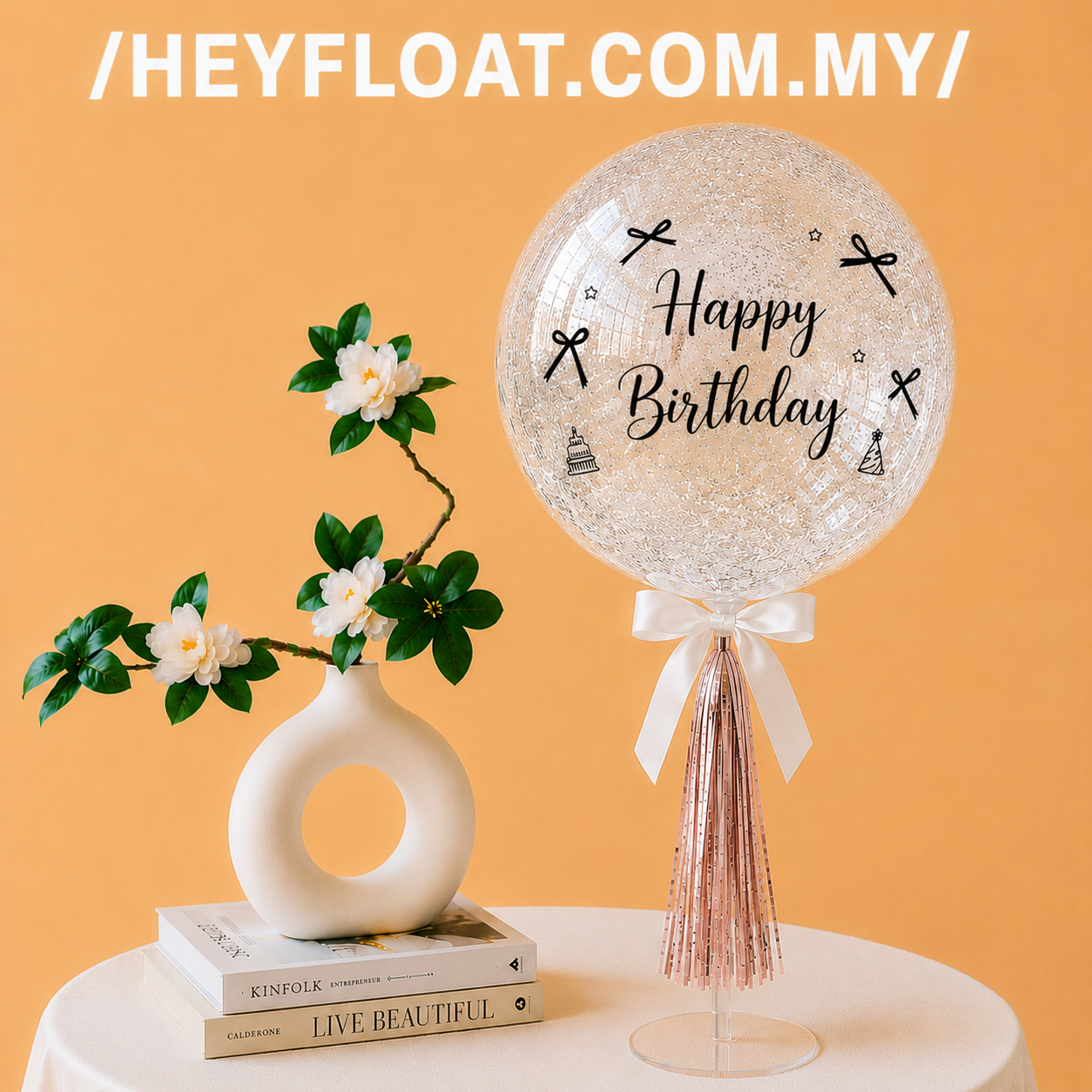 24 Inch Classic Glitter Bubble Balloon Table Stand Air Filled for Birthday Party Decoration Malaysia 2
