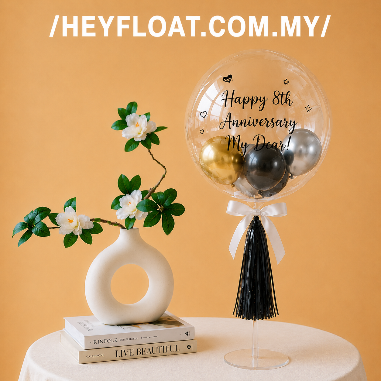 24 Inch Eleanor Bubble Balloon Table Stand Air Filled for Birthday Anniversary Celebration Malaysia