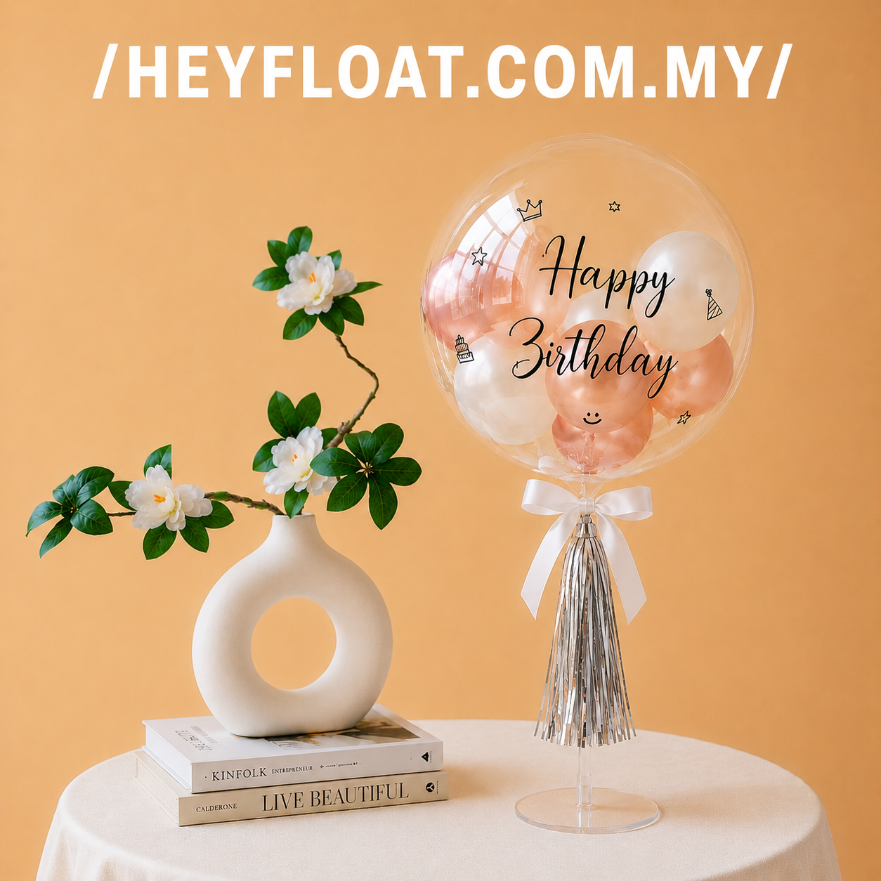 24 Inch Lily Bubble Balloon Table Stand Air Filled for Birthday Party Celebration Malaysia