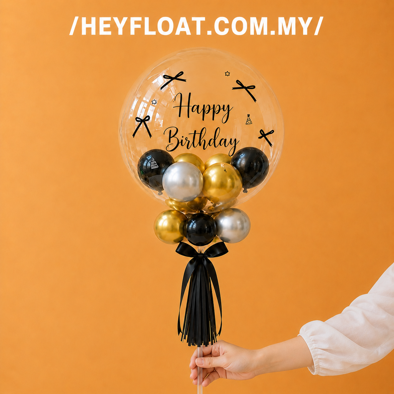 24 Inch Louise Personalised Bubble Balloon Air Filled for Birthday Celebration Malaysia