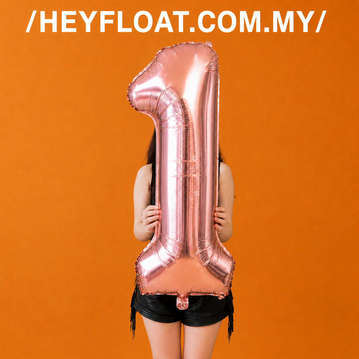 40" rose gold number foil balloon for birthday decoration in Penang, Malaysia