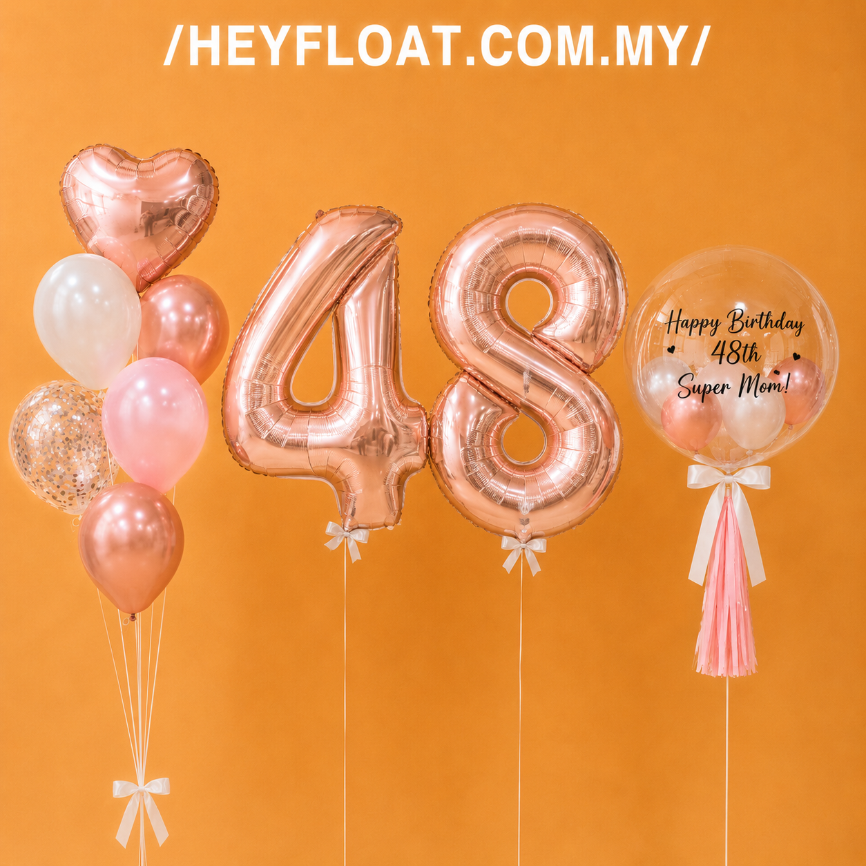 24" Alessia number foil balloon bunch with personalised bubble balloon In Penang, Malaysia
