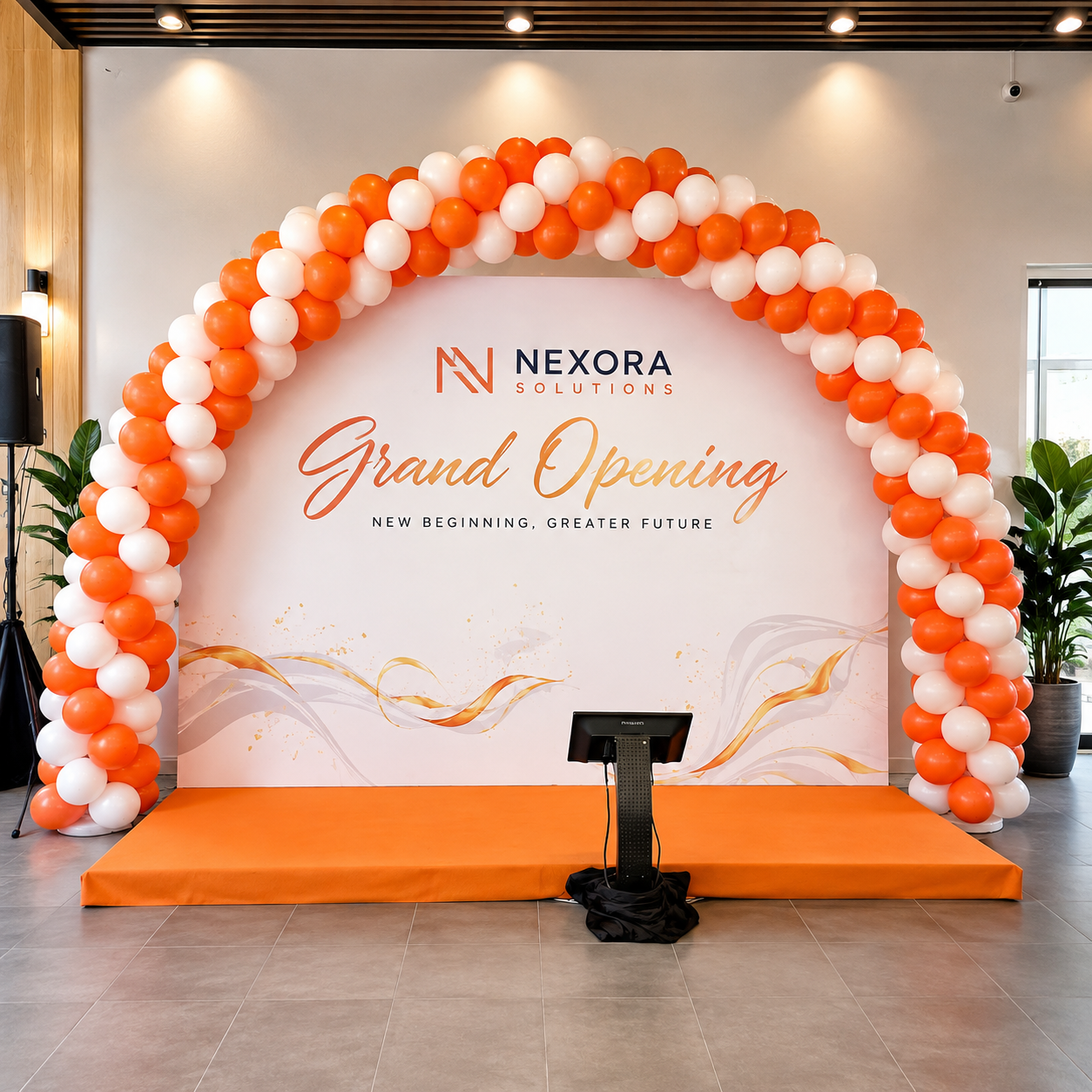 Grand Opening Classic 2 Color Balloon Arch decoration Penang Malaysia