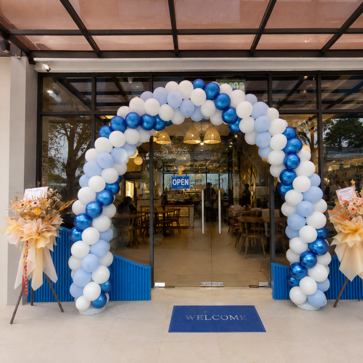 Corporate event grand opening 3 colour classic balloon arch Malaysia
