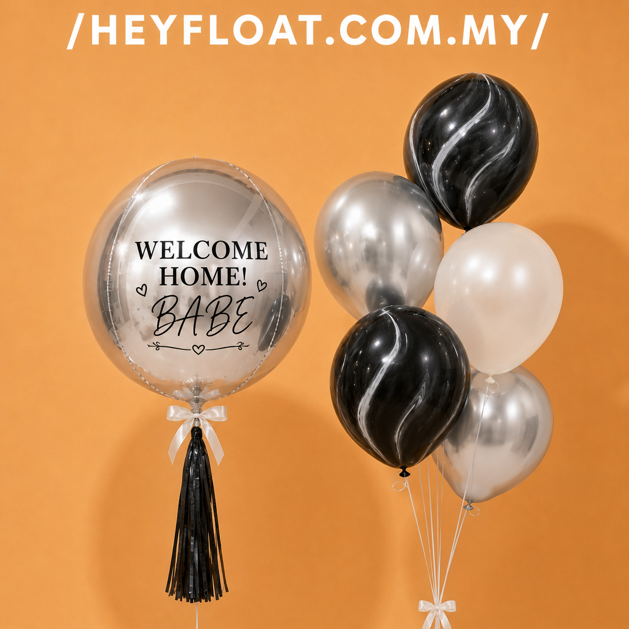 Lucent Orbz balloon bunch for romantic welcome home surprise Penang Malaysia