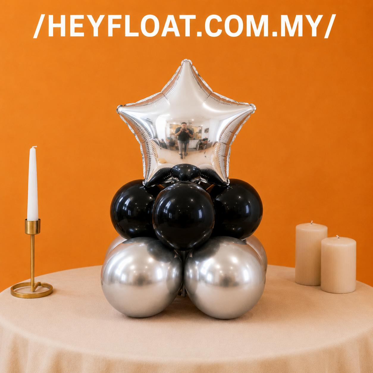 mini star shape foil balloon column for celebrations in Penang