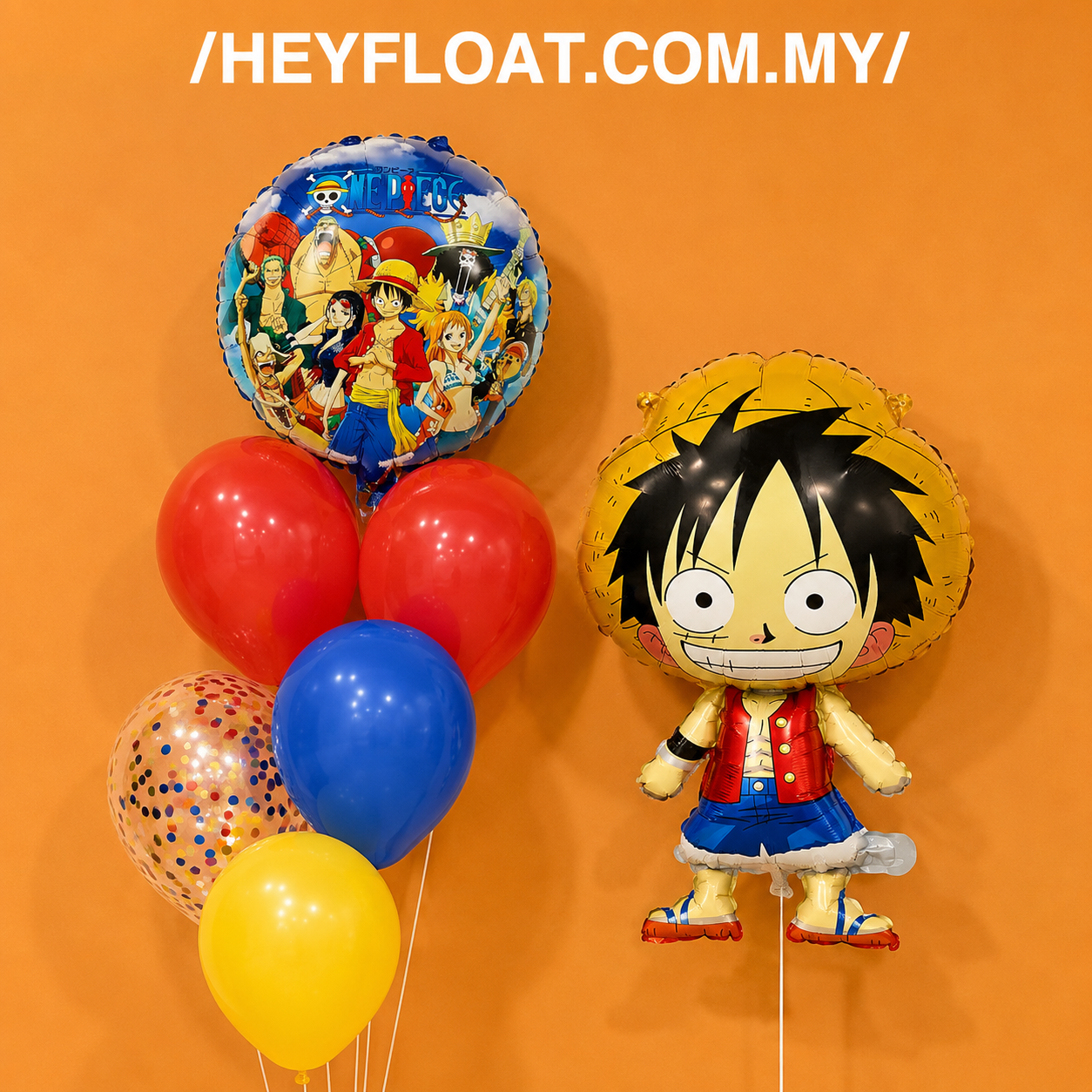 One Piece Balloon Bunch with Helium Balloons for Anime Birthday Party Malaysia